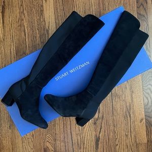 Stuart Weitzman Gillian 60 Black Over The Knee Suede Boot